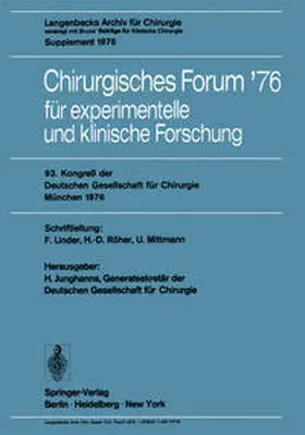 Junghanns |  Chirurgisches Forum '76 für experimentelle und klinische Forschung | eBook | Sack Fachmedien
