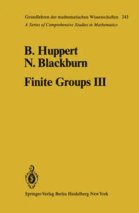 Huppert / Blackburn |  Finite Groups III | eBook | Sack Fachmedien