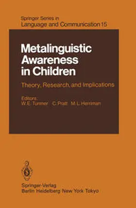 Bowey / Tunmer / Grieve |  Metalinguistic Awareness in Children | eBook | Sack Fachmedien
