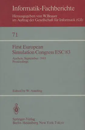 Ameling |  First European Simulation Congress ESC 83 | eBook | Sack Fachmedien
