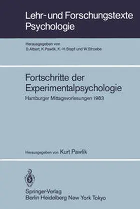 Pawlik |  Fortschritte der Experimentalpsychologie | eBook | Sack Fachmedien