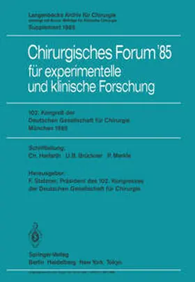 Stelzner |  102. Kongreß der Deutschen Gesellschaft für Chirurgie München, 10.-13. April 1985 | eBook | Sack Fachmedien