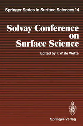 Wette |  Solvay Conference on Surface Science | eBook | Sack Fachmedien
