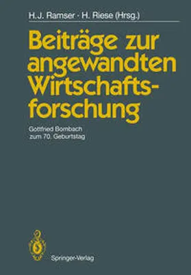 Ramser / Riese |  Beiträge zur angewandten Wirtschaftsforschung | eBook | Sack Fachmedien