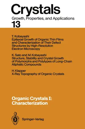  Organic Crystals I: Characterization | Buch |  Sack Fachmedien