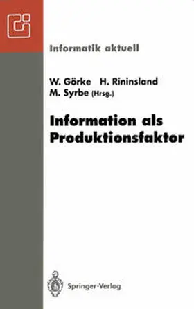 Görke / Rininsland / Syrbe |  Information als Produktionsfaktor | eBook | Sack Fachmedien