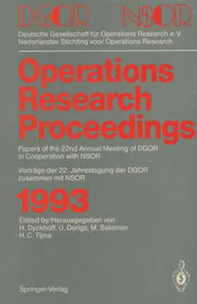 Dyckhoff / Derigs / Salomon |  Operations Research Proceedings 1993 | eBook | Sack Fachmedien