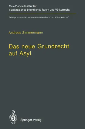 Zimmermann |  Das neue Grundrecht auf Asyl | Buch |  Sack Fachmedien