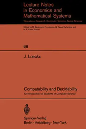 Loeckx |  Computability and Decidability | eBook | Sack Fachmedien