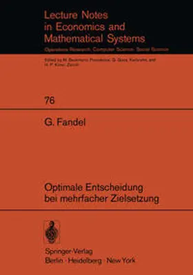 Fandel | Optimale Entscheidung bei mehrfacher Zielsetzung | E-Book | sack.de