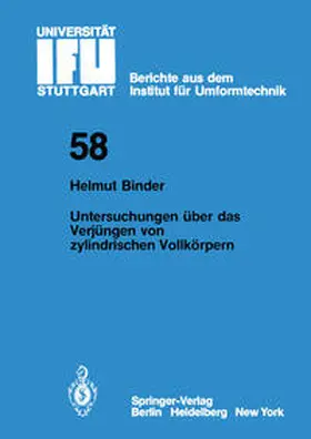Binder |  Untersuchungen über das Verjüngen von zylindrischen Vollkörpern | eBook | Sack Fachmedien