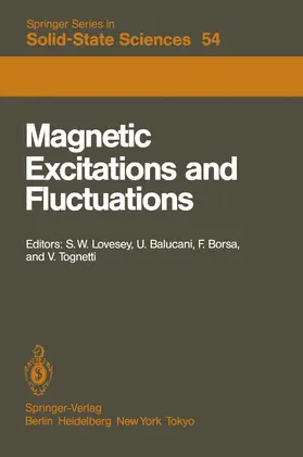 Lovesey / Tognetti / Balucani |  Magnetic Excitations and Fluctuations | Buch |  Sack Fachmedien