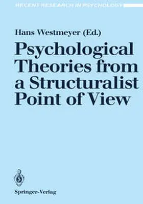 Westmeyer |  Psychological Theories from a Structuralist Point of View | eBook | Sack Fachmedien