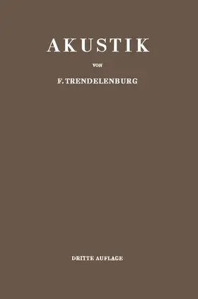 Trendelenburg |  Einführung in die Akustik | Buch |  Sack Fachmedien