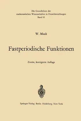 Maak |  Fastperiodische Funktionen | Buch |  Sack Fachmedien