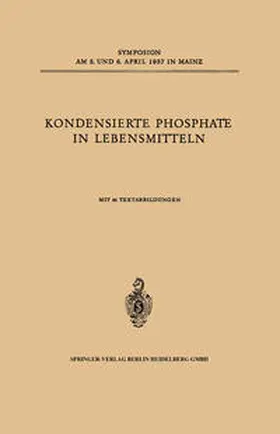 Lang |  Kondensierte Phosphate in Lebensmitteln | eBook | Sack Fachmedien