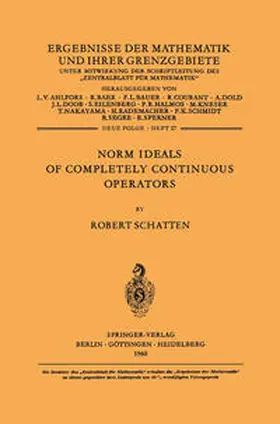 Schatten | Norm Ideals of Completely Continuous Operators | E-Book | sack.de