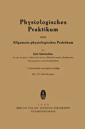 Abderhalden | Physiologisches Praktikum | E-Book | www2.sack.de