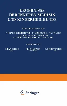 Langstein / Schittenhelm / Kraus | Ergebnisse der Inneren Medizin und Kinderheilkunde | Buch | 978-3-642-88782-6 | sack.de