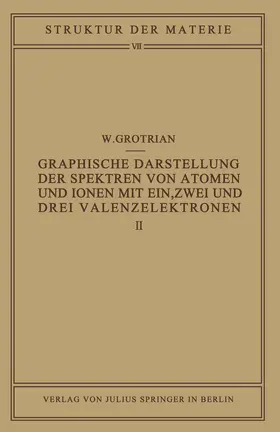 Grotrian / Born / Franck |  Graphische Darstellung der Spektren von Atomen und Ionen mit ein, zwei und drei Valenzelektronen | Buch |  Sack Fachmedien