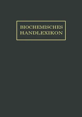 Dalmer / Klänhardt / Küster |  Biochemisches Handlexikon | Buch |  Sack Fachmedien