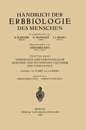 Boeters / Lange / Brugger |  Erbbiologie und Erbpathologie Nervöser und Psychischer Zustände und Funktionen | Buch |  Sack Fachmedien