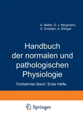Bethe / Bergmann / Embden |  Handbuch der normalen und pathologischen Physiologie | Buch |  Sack Fachmedien