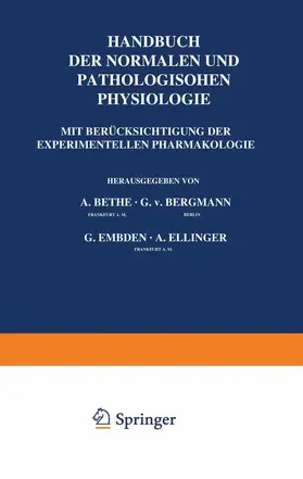 Bethe / Bergmann / Embden |  Allgemeine Physiologie | Buch |  Sack Fachmedien