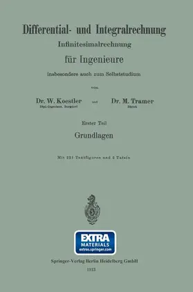 Tramer / Koestler |  Differential- und Integralrechnung | Buch |  Sack Fachmedien