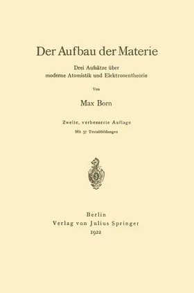 Born |  Der Aufbau der Materie | Buch |  Sack Fachmedien
