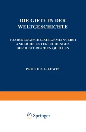Lewin |  Die Gifte in der Weltgeschichte | Buch |  Sack Fachmedien