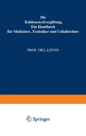 Lewin |  Die Kohlenoxydvergiftung | Buch |  Sack Fachmedien