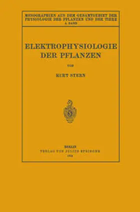 Stern / Czapek / Gildmeister |  Elektrophysiologie der Pflanzen | eBook | Sack Fachmedien