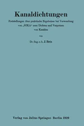 Brix |  Kanaldichtungen | eBook | Sack Fachmedien