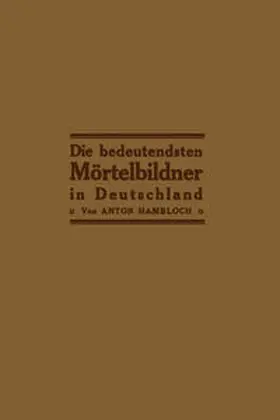 Hambloch |  Die bedeutendsten Mörtelbildner in Deutschland | eBook | Sack Fachmedien