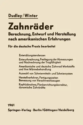 Dudley / Winter |  Zahnräder | Buch |  Sack Fachmedien
