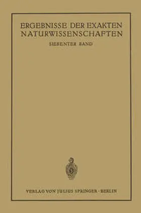 Schriftleitung der "Naturwissenschaften" |  Ergebnisse der Exakten Naturwissenschaften | eBook | Sack Fachmedien