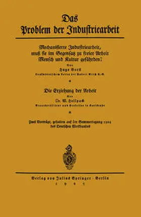 Borst / Hellpach |  Das Problem der Industriearbeit | eBook | Sack Fachmedien