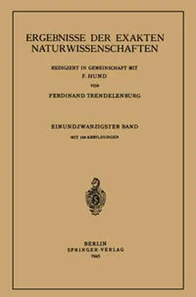 Hund / Trendelenburg |  Ergebnisse der Exakten Naturwissenschaften | eBook | Sack Fachmedien