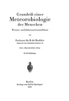Rudder | Grundriß einer Meteorobiologie des Menschen | E-Book | sack.de