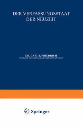 Friedrich |  Der Verfassungsstaat der Neuzeit | eBook | Sack Fachmedien