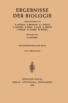 Autrum / Bünning / Weidel |  Ergebnisse der Biologie | eBook | Sack Fachmedien