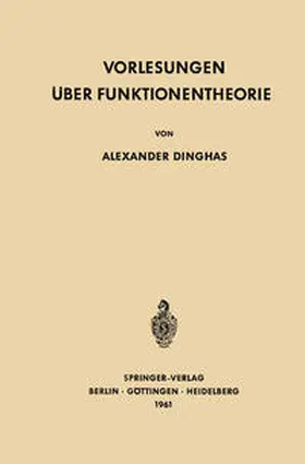 Dinghas |  Vorlesungen über Funktionentheorie | eBook | Sack Fachmedien