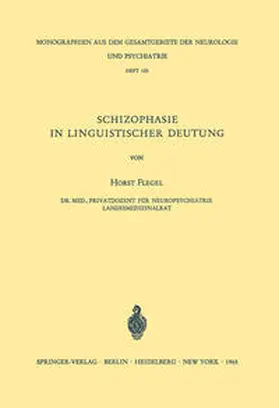 Flegel |  Schizophasie in Linguistischer Deutung | eBook | Sack Fachmedien