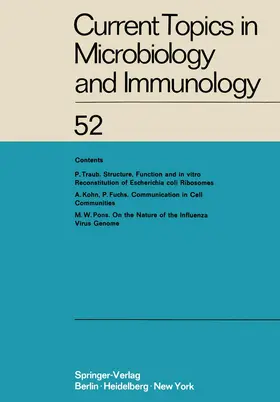 Arber / Maaløe / Braun |  Current Topics in Microbiology and Immunology | Buch |  Sack Fachmedien