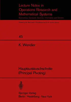 Wendler |  Hauptaustauschschritte (Principal Pivoting) | eBook | Sack Fachmedien