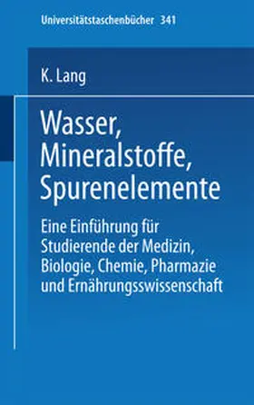 Lang |  Wasser, Mineralstoffe, Spurenelemente | eBook | Sack Fachmedien