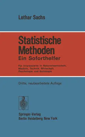 Sachs |  Statistische Methoden | eBook | Sack Fachmedien