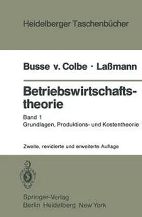 Busse Von Colbe / Lassmann |  Betriebswirtschaftstheorie | eBook | Sack Fachmedien