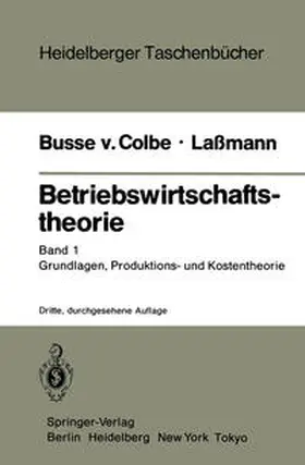 Busse Von Colbe / Laßmann |  Betriebswirtschaftstheorie | eBook | Sack Fachmedien